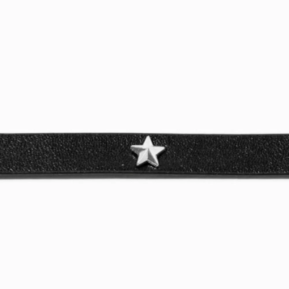 Icing Star Ribbon Choker Necklace Black